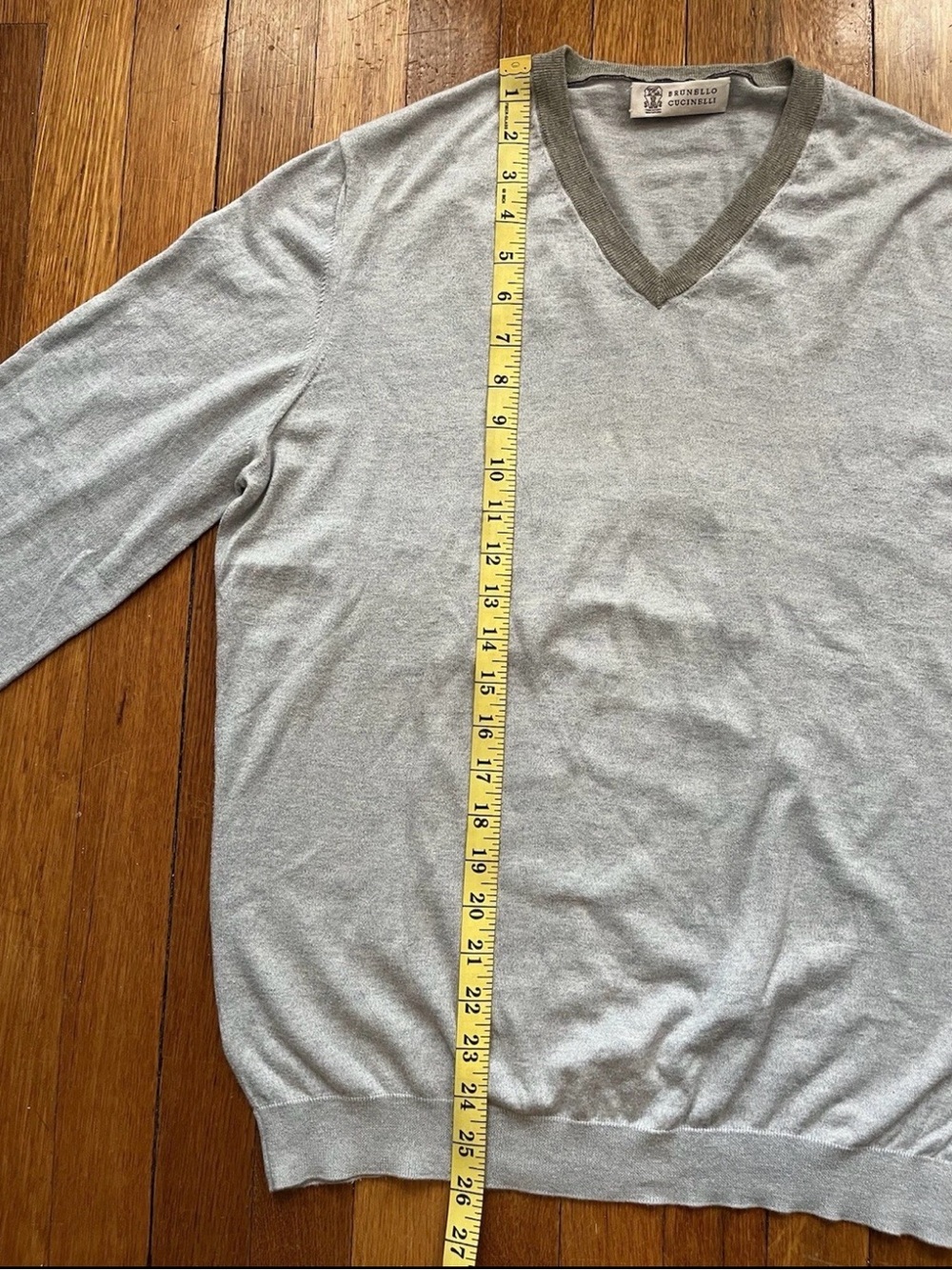 Brucello Cucinelli Men’s Cotton V-neck Sweater Italy Size 50 Medium Light Blue - Picture 11 of 15